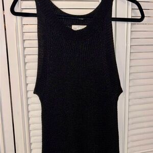 Black Sleeveless Knit Sweater